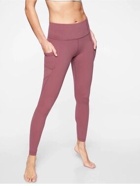 Athleta Stash Pocket Salutation Tight, Leggings Rose Pink Blush XS